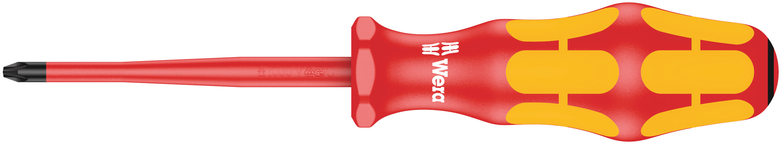 Wera Pozidriv Insulated Screwdriver, PZ1 Tip, 80 mm Blade, VDE/1000V, 178 mm Overall