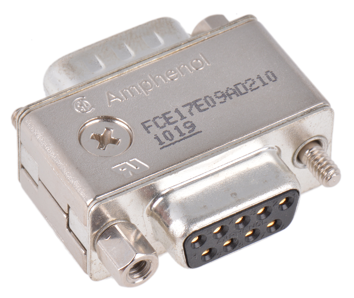 Amphenol Communications Solutions D Sub Adapter Male 9 Way D-Sub to Female 9 Way D-Sub