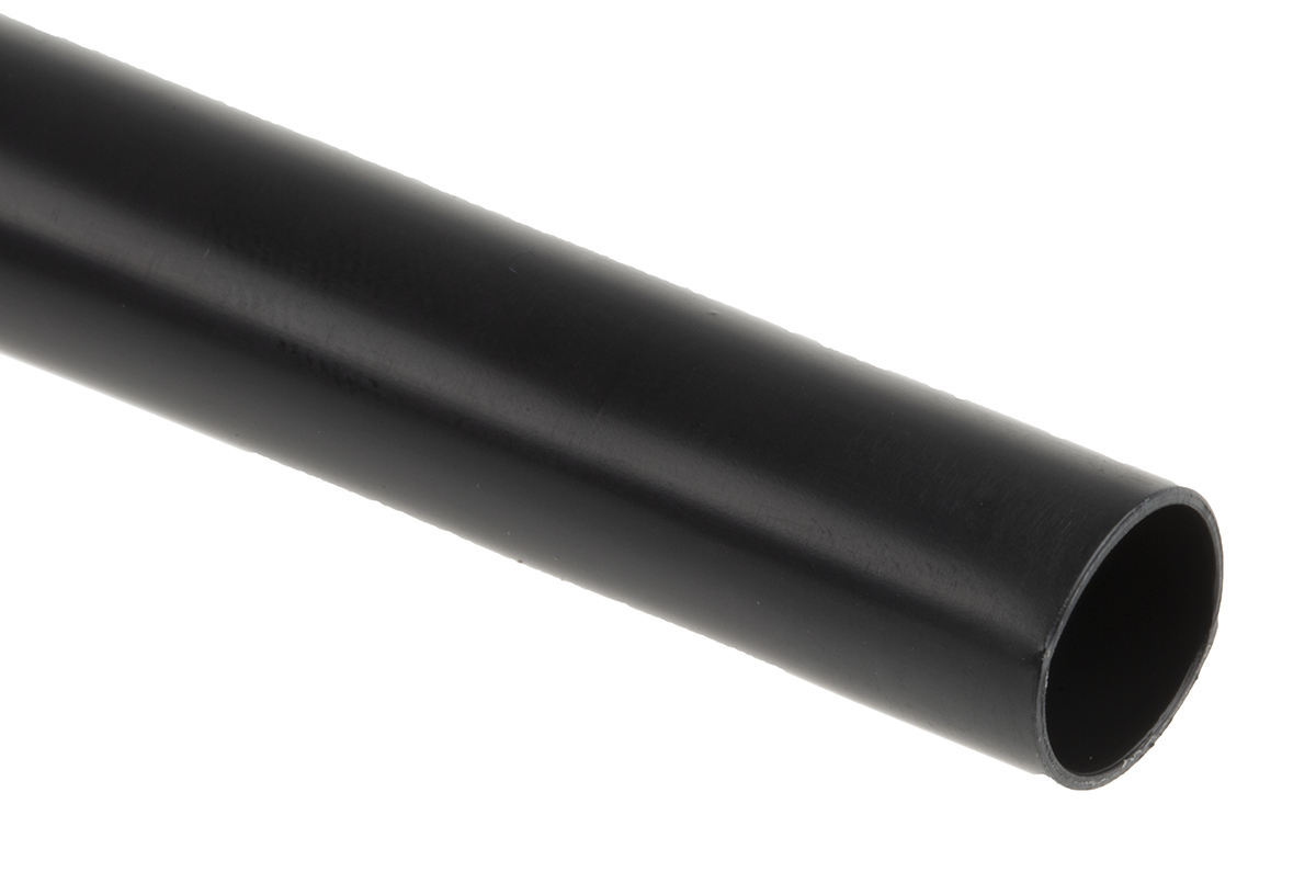 TE Connectivity Adhesive Lined Heat Shrink Tubing, Black 10mm Sleeve Dia. x 1.2m Length 3:1 Ratio, RMW Series