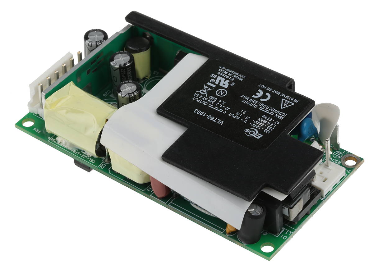 EOS Switching Power Supply, LFVLT60-1003, 24V dc, 2.5A, 60W, 1 Output, 180 → 264 V ac, 90 → 132 V ac