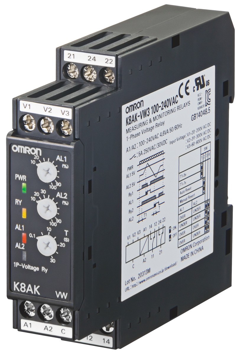 Omron Voltage Monitoring Relay, 1 Phase, SPDT, 1 → 10V ac/dc