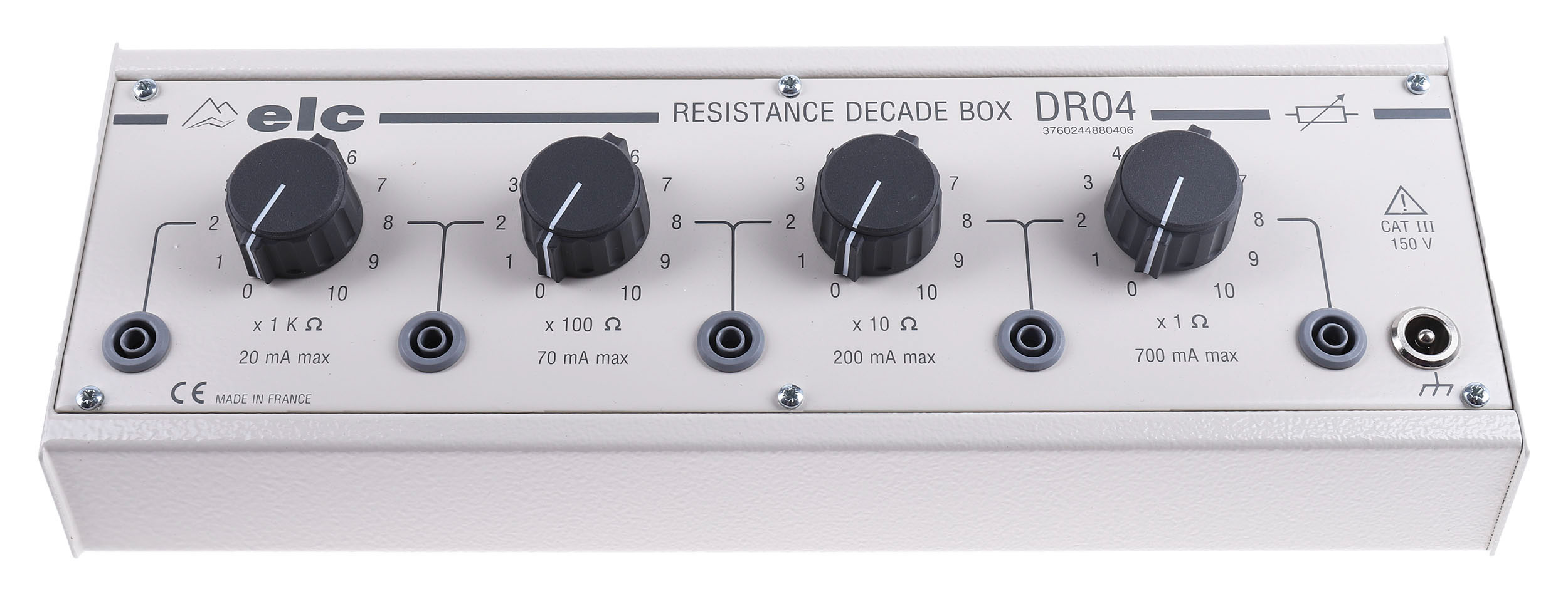 ELC Resistance Decade Box, Resistance Resolution 1Ω, Absolute Maximum Resistance Measurement 11.11kΩ