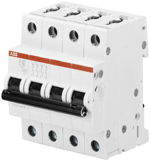 ABB System Pro M Compact S200 MCB, 4P, 40A Curve C, 440V AC, 10 kA Breaking Capacity