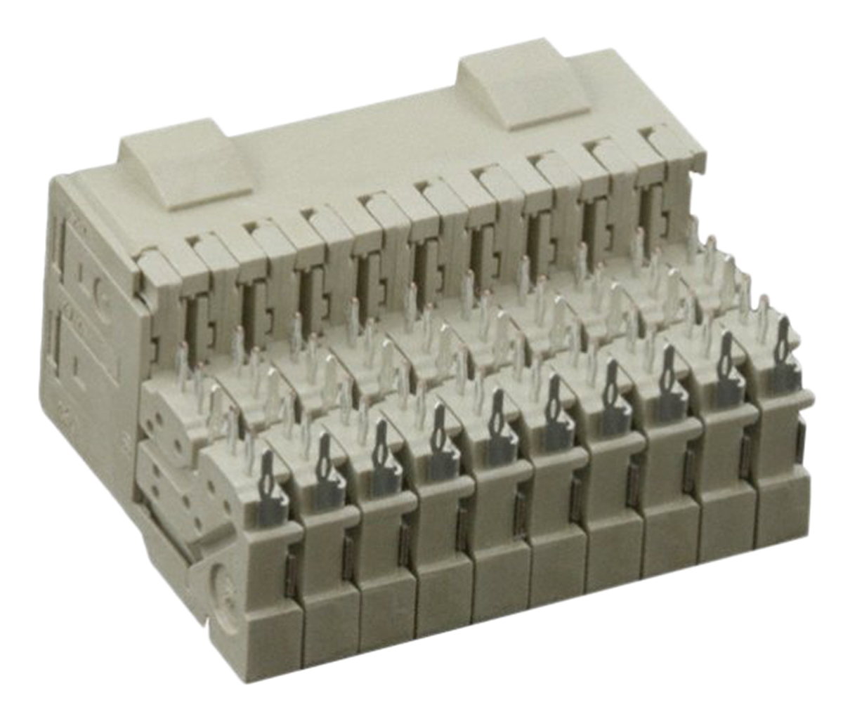 TE Connectivity, Z-PACK 2.5mm Pitch High Speed Hard Metric Backplane Connector, Female, Right Angle, 4 Row, 40 Way