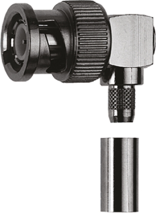 Telegartner, Plug Cable Mount BNC Connector, 75Ω, Crimp Termination, Right Angle Body