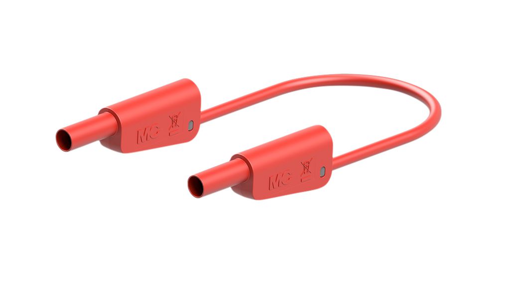 Staubli Test lead, 32A, 600 → 1000V, Red, 75cm Lead Length