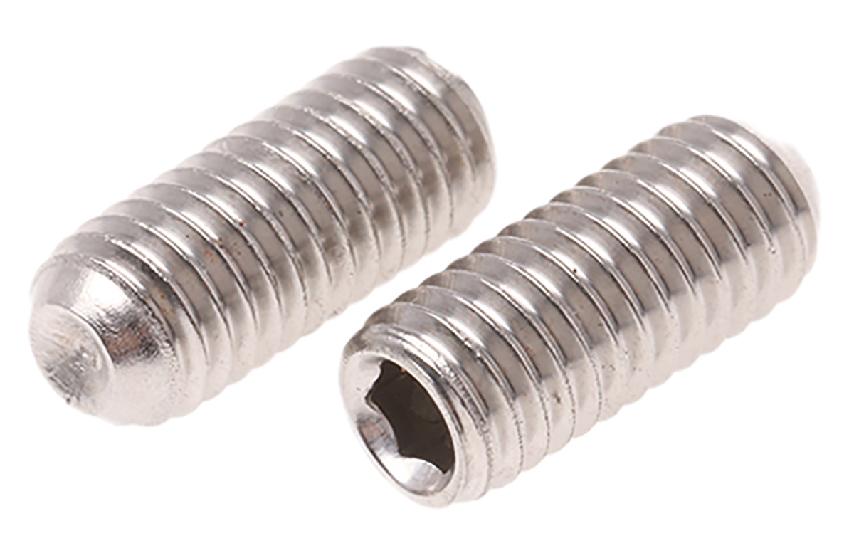 Plain Stainless Steel Hex Socket Set M5 x 12mm Grub Screw