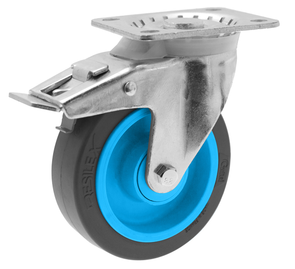 Guitel Hervieu Braked Swivel Castor Wheel, 250kg Capacity, 125mm Wheel