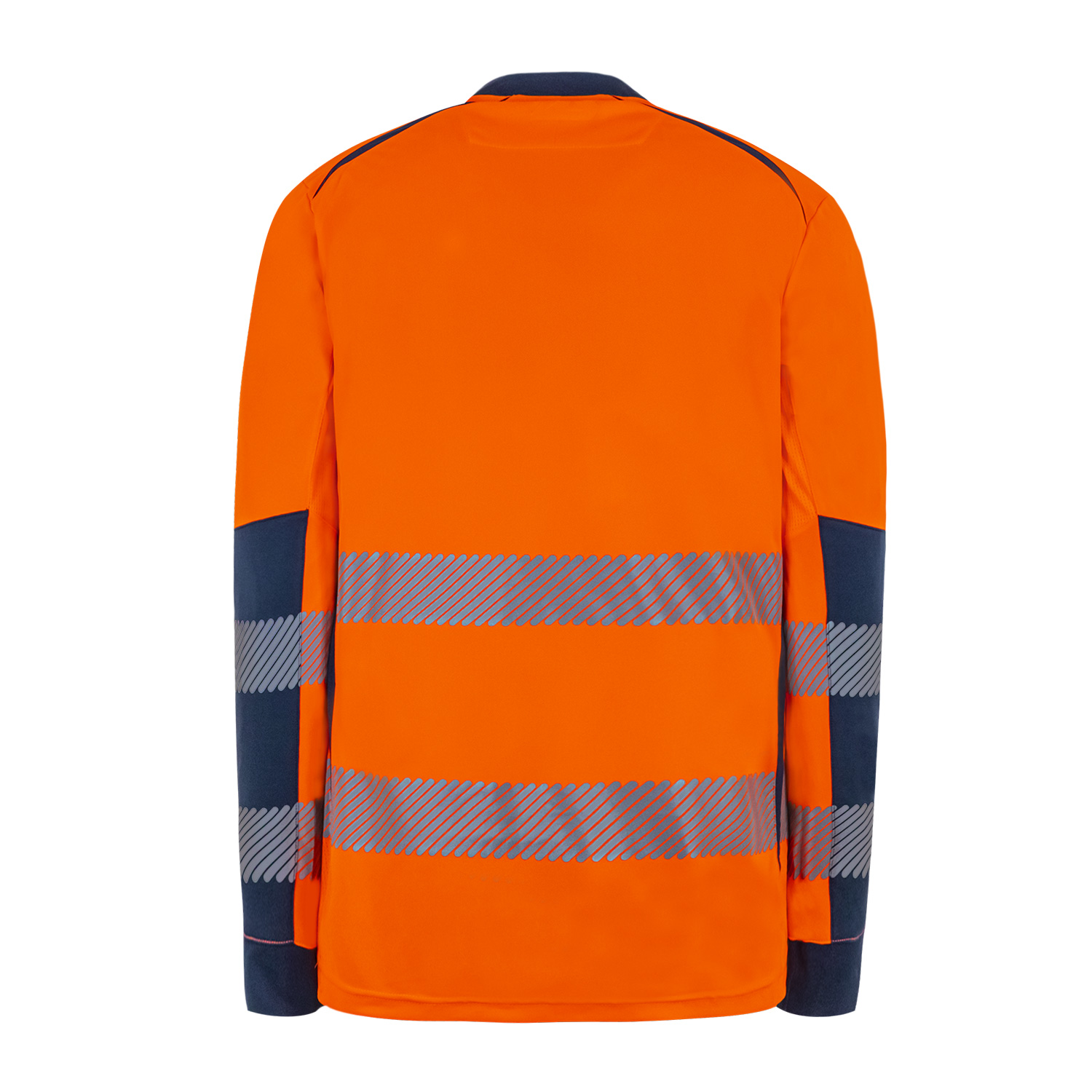 T2S TSHIRLGHL01 Orange/Navy Unisex Hi Vis T-Shirt, L
