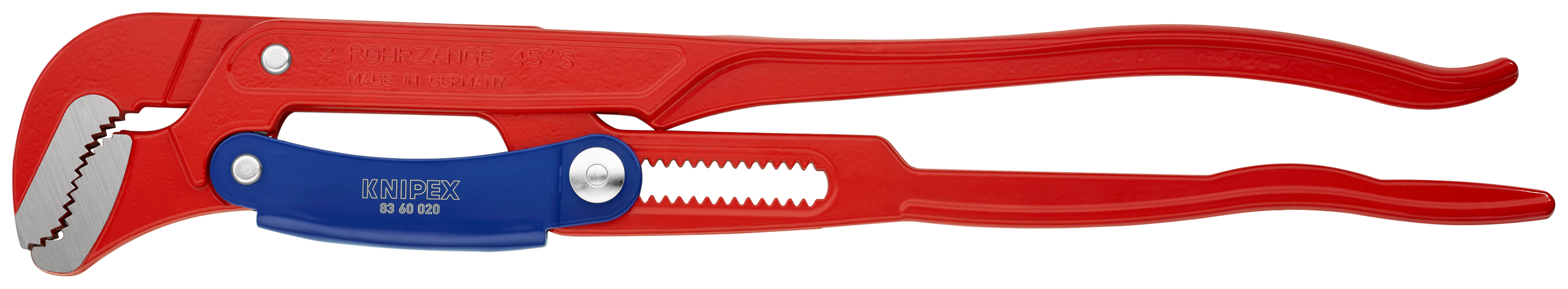 Knipex Pipe Wrench, 560 mm Overall, 70mm Jaw Capacity, Metal Handle
