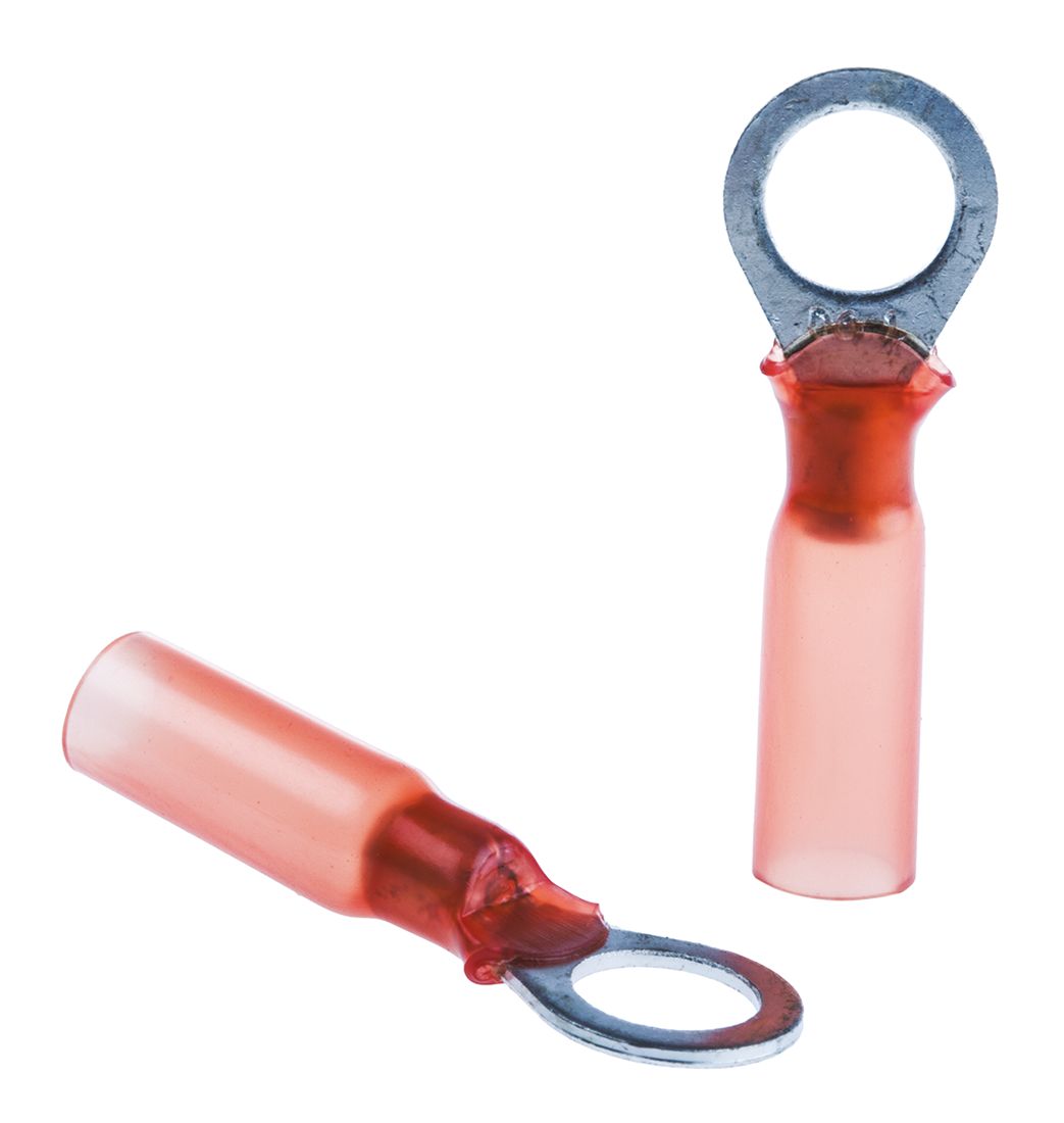 TE Connectivity DuraSeal Series Insulated Tin Plated Crimp Ring Terminal, M6 Stud Size, 0.5mm² to 1mm², 22AWG