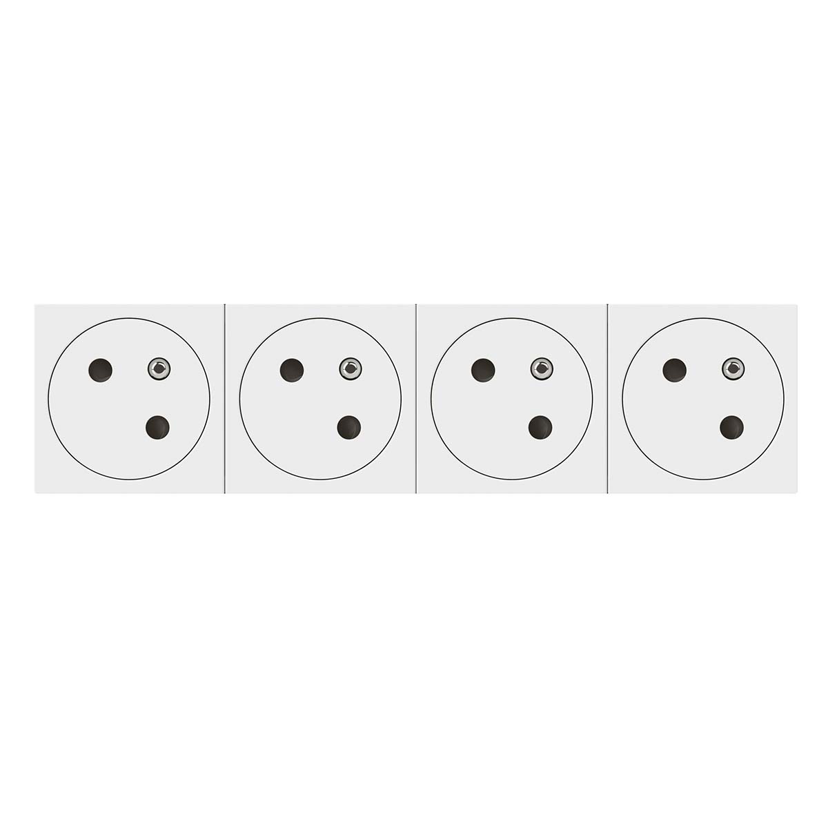 Legrand Mosaic White 4 Gang Plug Socket, 16A, Indoor Use