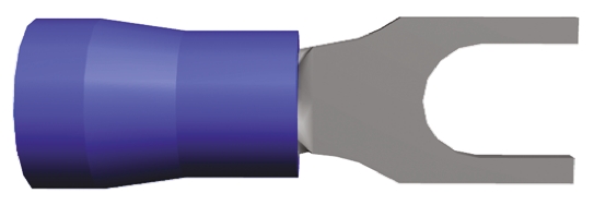TE Connectivity Insulated Crimp Spade Connector, 1mm² to 2.6mm², 16AWG to 14AWG, 4.17mm Stud Size, Blue