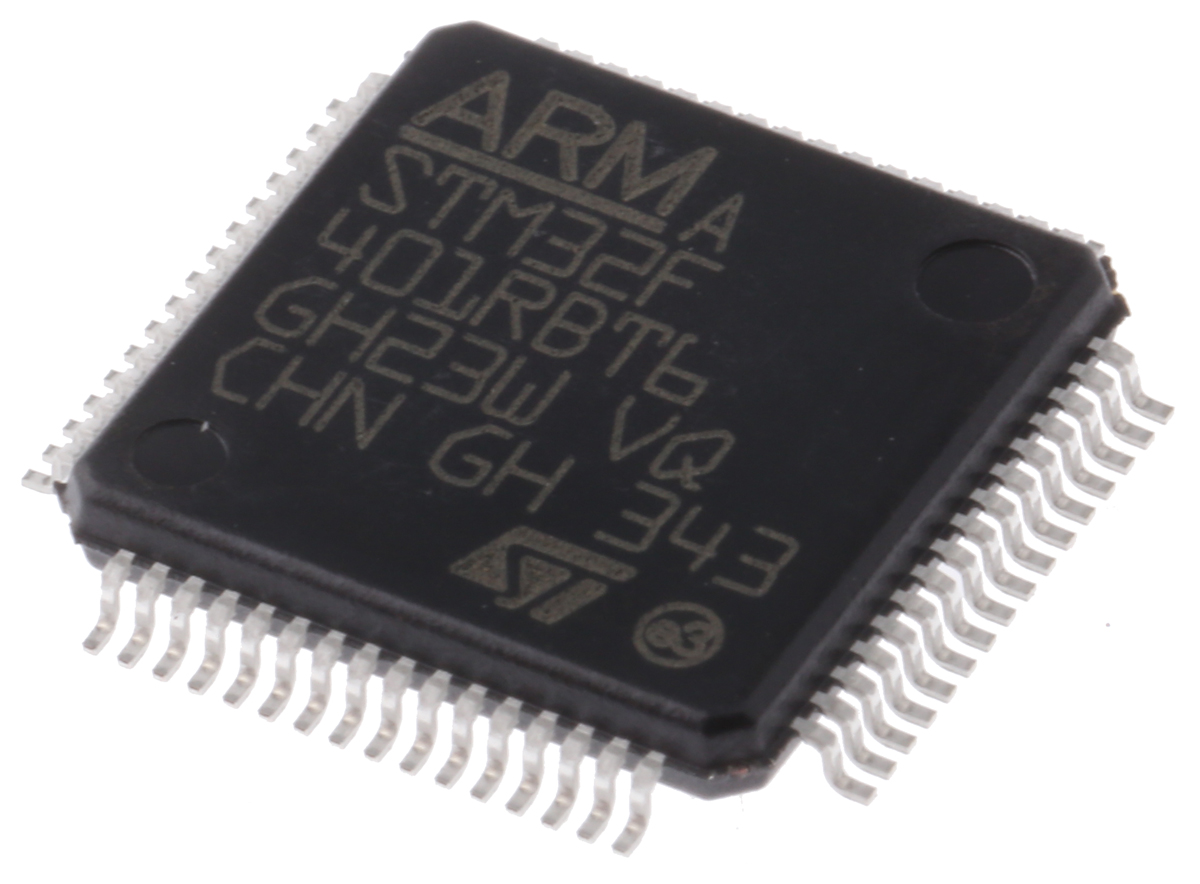 STMicroelectronics STM32F401RBT6, 32 bit ARM Cortex M4, STM32F401RB Microcontroller, 84 MHz, 128kB FLASH, 64-Pin LQFP