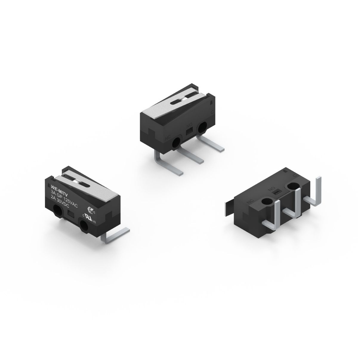 Wurth Elektronik Lever Micro Switch, THT Terminal, 3A, SPDT
