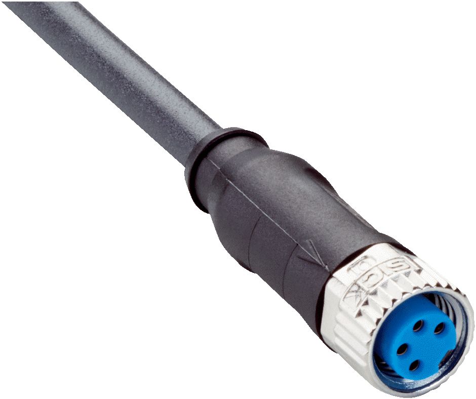 SICK Female 4 way Straight M8 to Male 4 way Straight M12 Connector Cable, 5 m