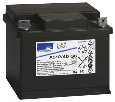 Sonnenschein 12V M6 Sealed Lead Acid Battery, 40Ah