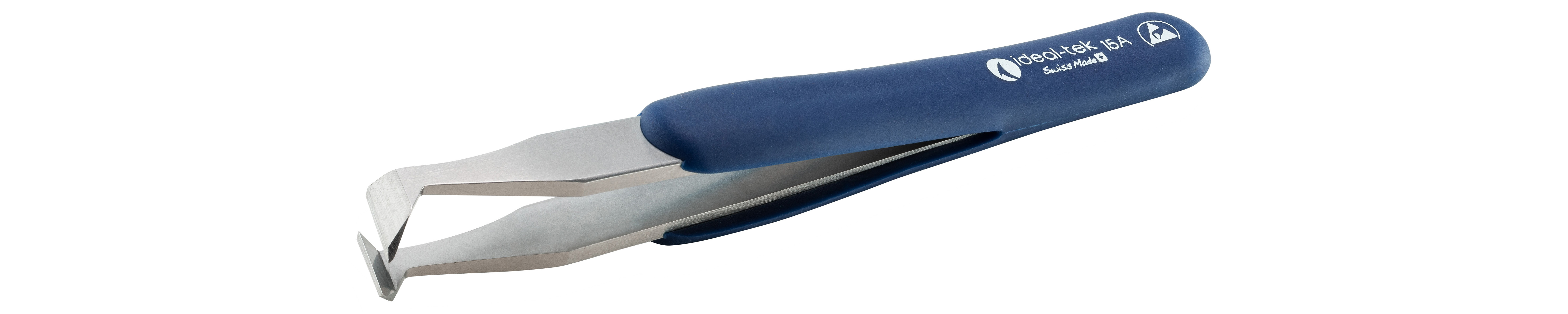 ideal-tek 125 mm, Carbon Steel, Angle, ESD Tweezers