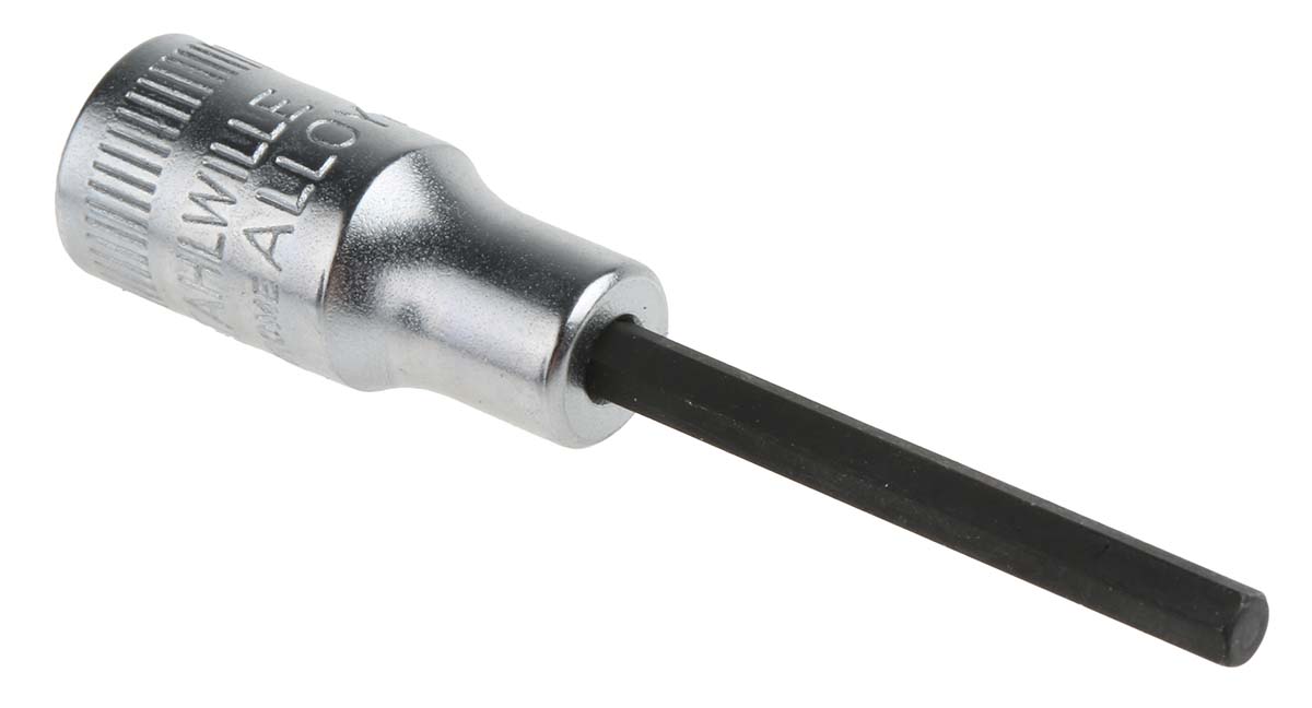 STAHLWILLE 1/4 in Drive Bit Socket, Hex Bit, 3mm, 55 mm Overall Length