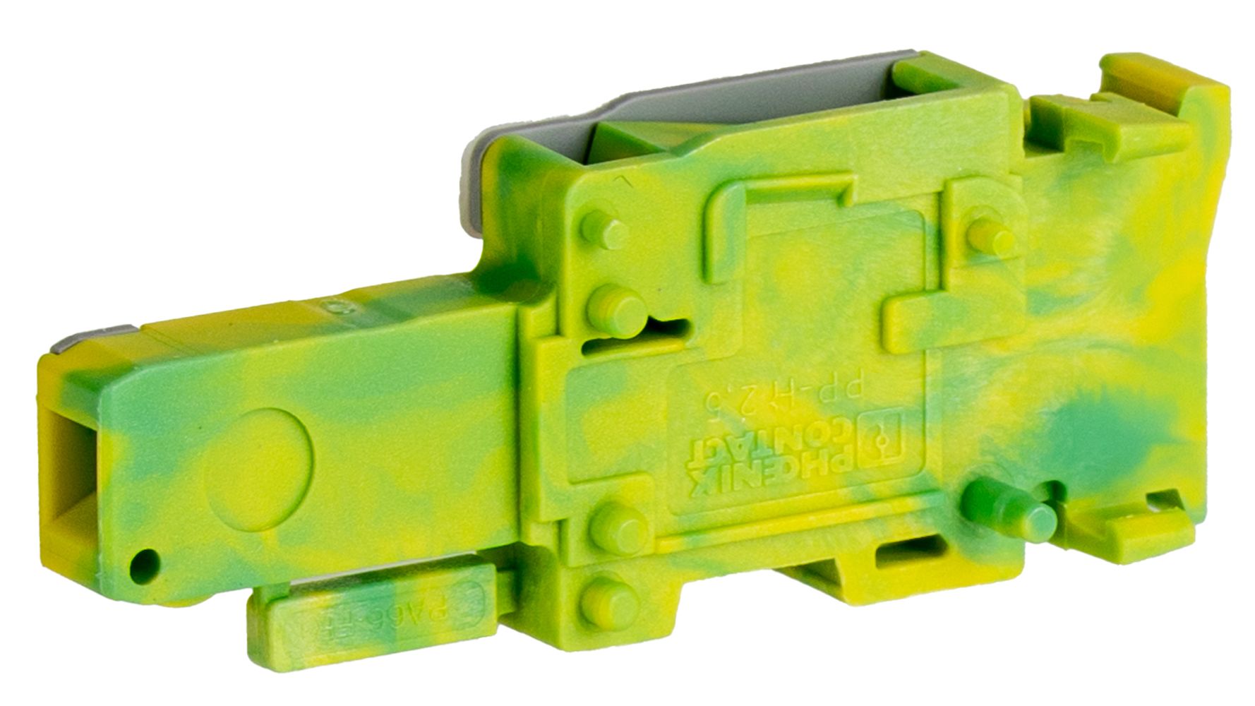 Phoenix Contact 3210143 5/1-R GNYE, PP-H 2 Series Green/Yellow, 4mm², Push In Termination