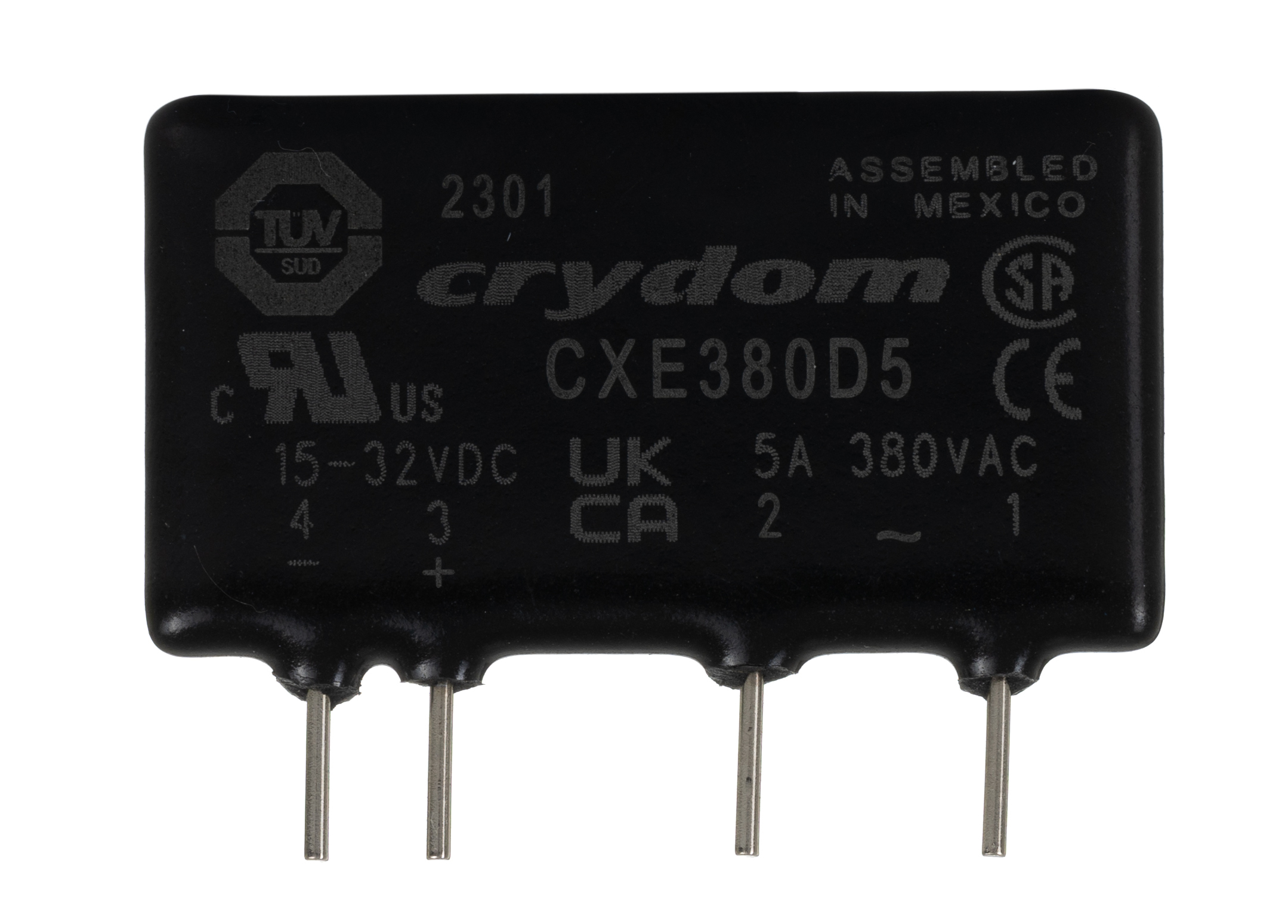Sensata Crydom DRA1 SERIES Series Solid State Relay, 5 A Load, PCB Mount, 530 V ac Load, 32 V Control