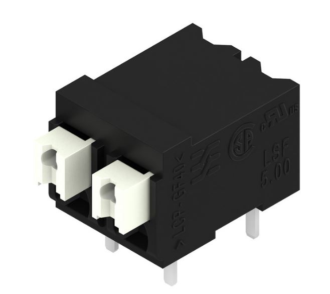 Weidmuller LSF Series PCB Terminal Block, 2-Contact, 5mm Pitch, Surface Mount, 1-Row, Through Hole Termination