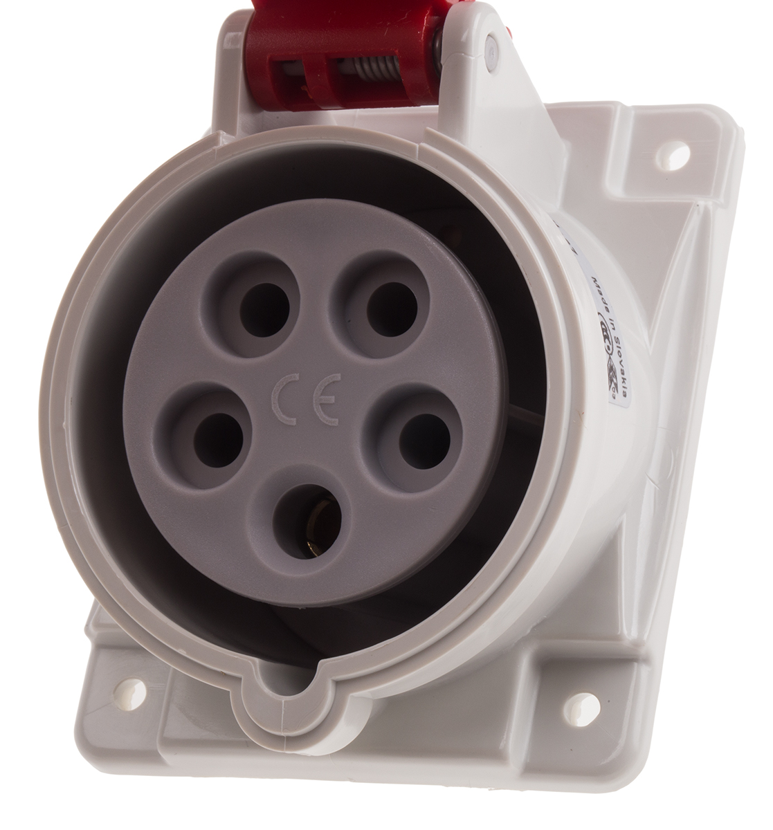 Scame IP44 Red Panel Mount 3P + N + E Heavy Duty Power Connector Socket, Rated At 16A, 415 V