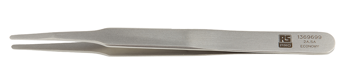 RS PRO 120 mm, Stainless Steel, Tweezers
