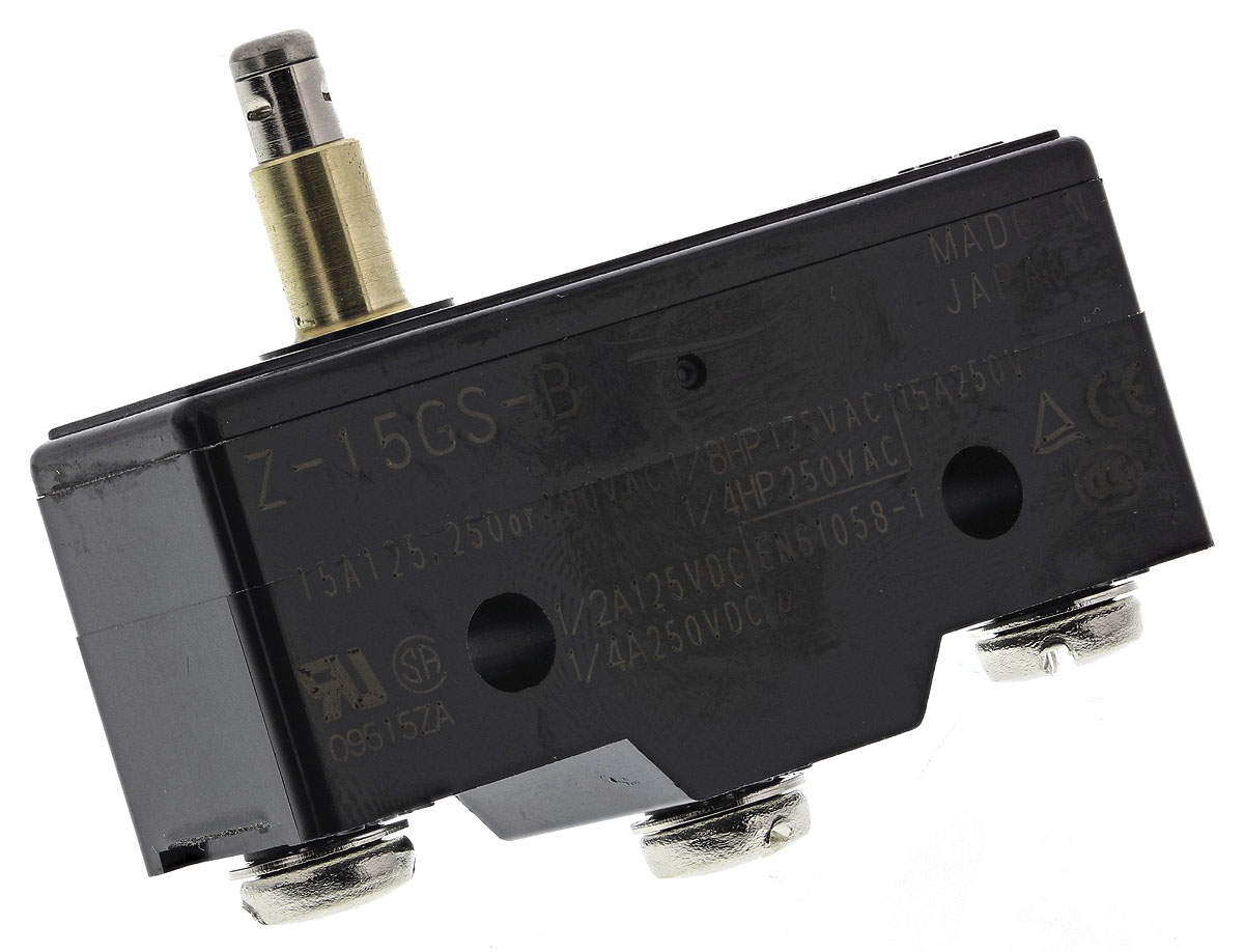 Omron Plunger Limit Switch, NO/NC, IP00, SPDT, Thermosetting Resin Housing, 500V ac Max, 15A Max