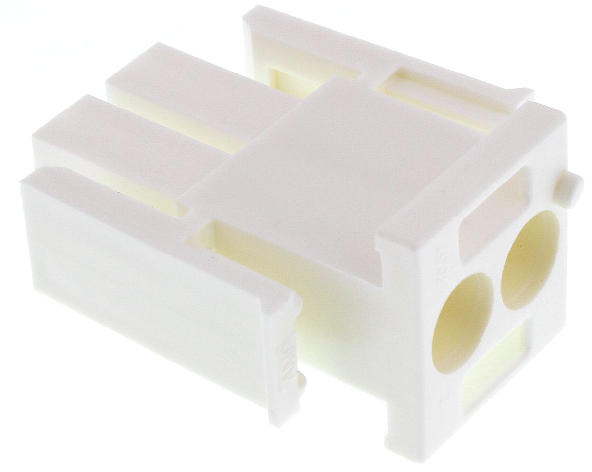 TE Connectivity, Universal MATE-N-LOK Male Connector Housing, 6.35mm Pitch, 2 Way, 1 Row