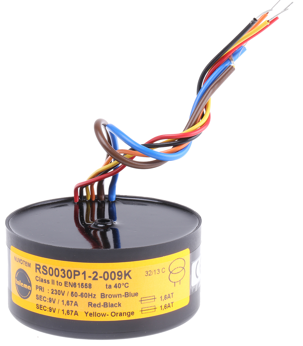 Nuvotem Talema 230V ac, 2 x 9V ac Toroidal Transformer, 30VA 2 Output