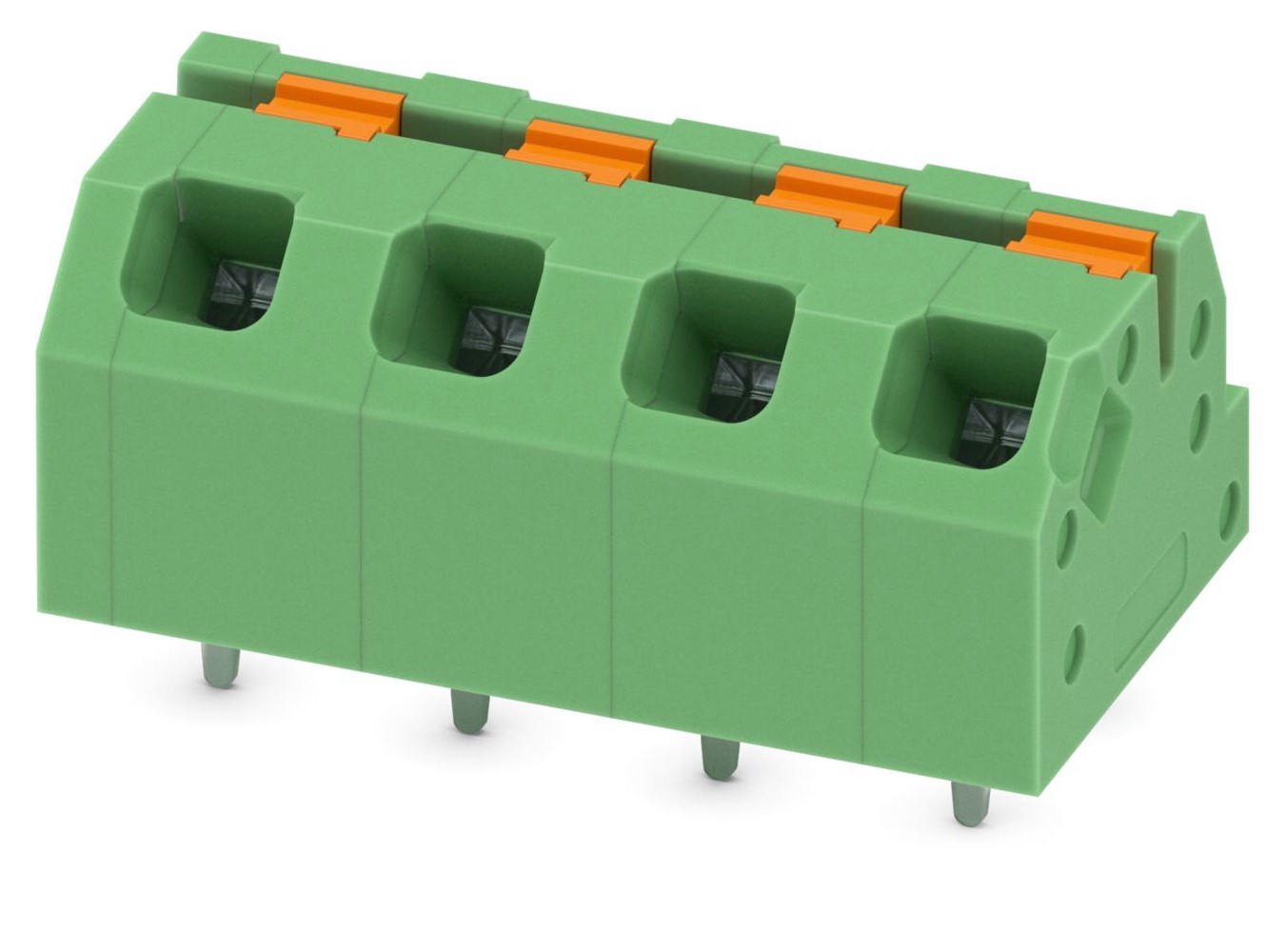 Phoenix Contact SPTAF 1/ 4-5.0-IL Series PCB Terminal Block, 4-Contact, 5mm Pitch, Through Hole Mount, 1-Row, Screw