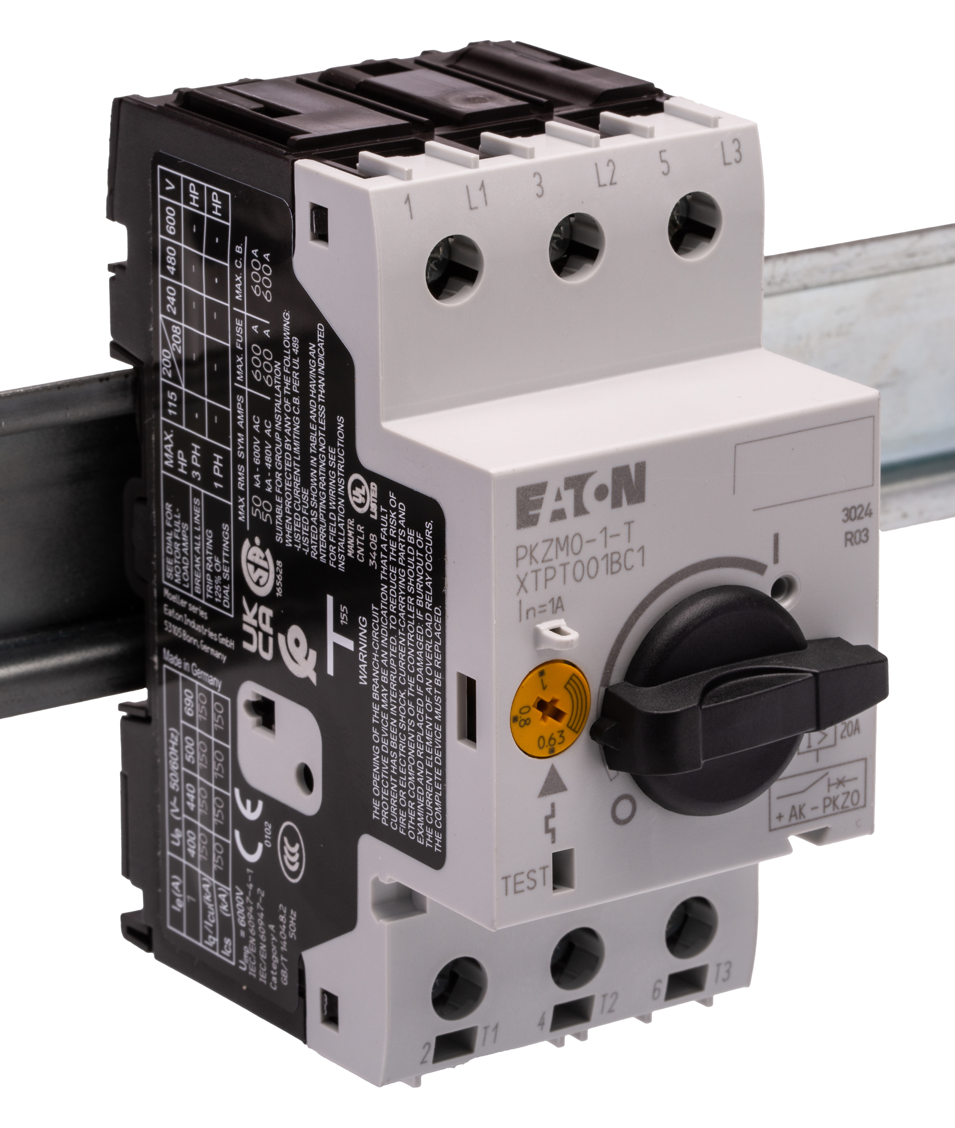 Eaton 0.63 → 1 A Moeller Motor Protection Circuit Breaker, 690 V ac
