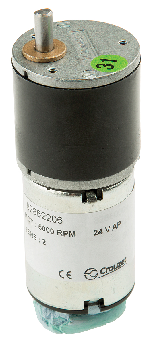 Crouzet Brushed Geared DC Geared Motor, 3 W, 24 V dc, 50 Ncm, 1.5 rpm, 5mm Shaft Diameter