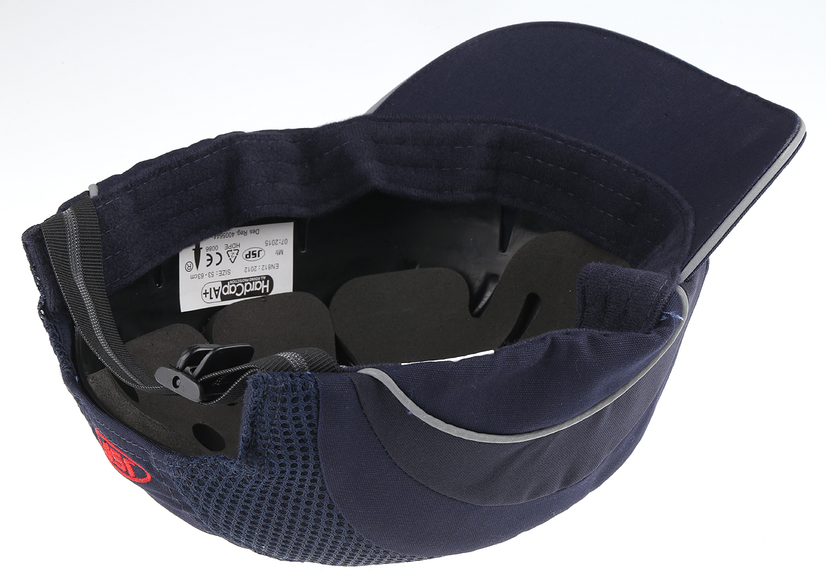 JSP Dark Blue Short Peaked Safety Cap, HDPE Protective Material