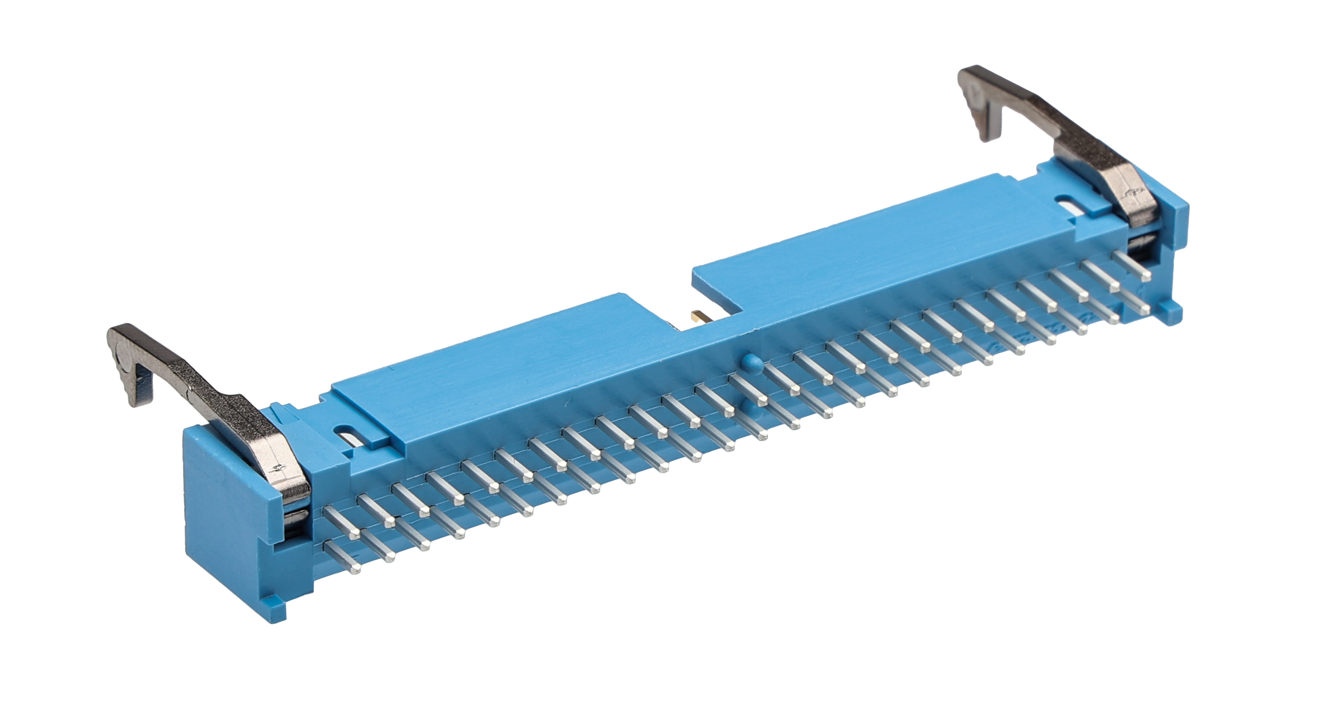 TE Connectivity AMP-LATCH Series Straight Through Hole PCB Header, 50 Contact(s), 2.54 mm Pitch, 2 Row, Shrouded
