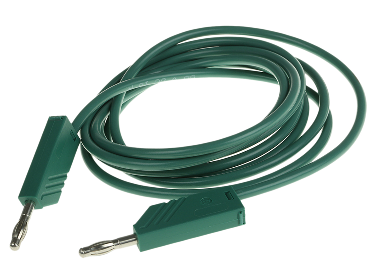 Hirschmann Test & Measurement, 16A, 60V dc, Green, 2m Lead Length