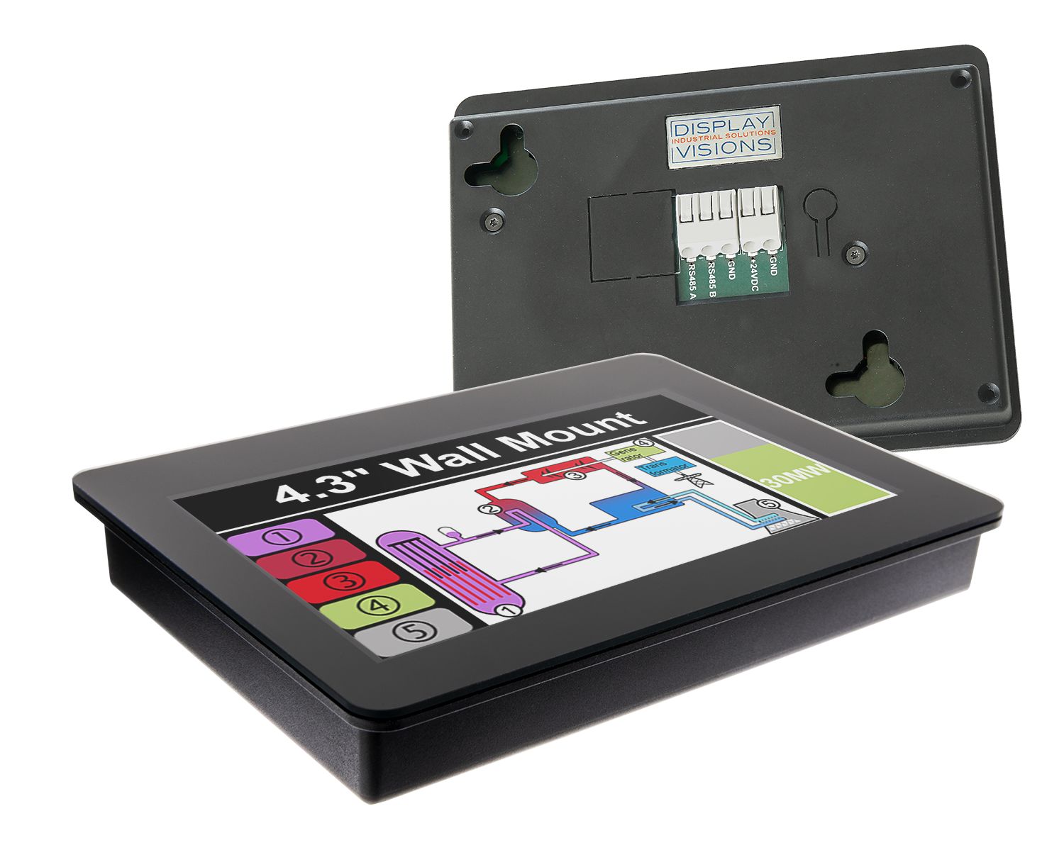 Display Visions EA PLCS43-DS TFT LCD Colour Display / Touch Screen, 4.3in WQVGA, 480 x 272pixels