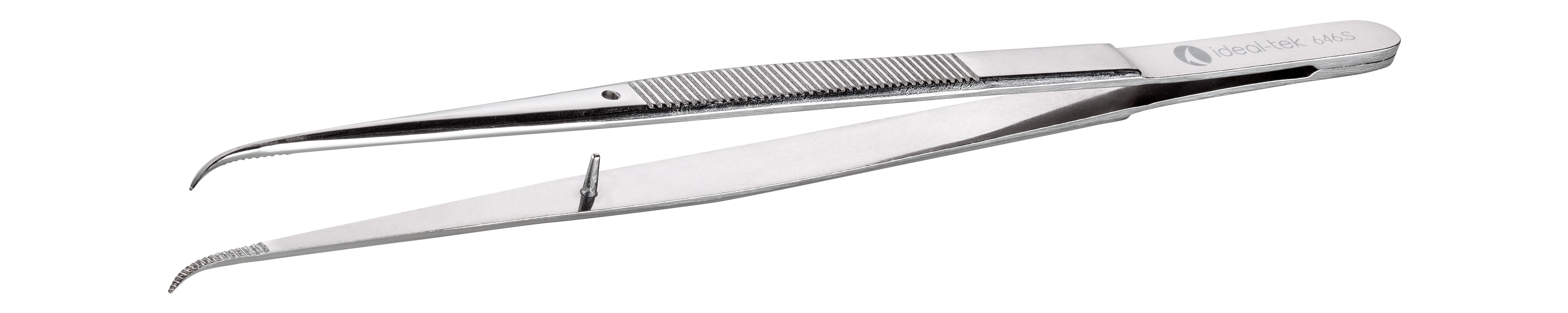 ideal-tek 155 mm, Stainless Steel, Bent, Tweezers
