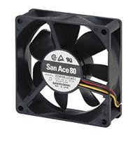 Sanyo Denki 109R Series Axial Fan, 12 V dc, DC Operation, 72m³/h, 2.16W, 180mA Max, 80 x 80 x 25mm