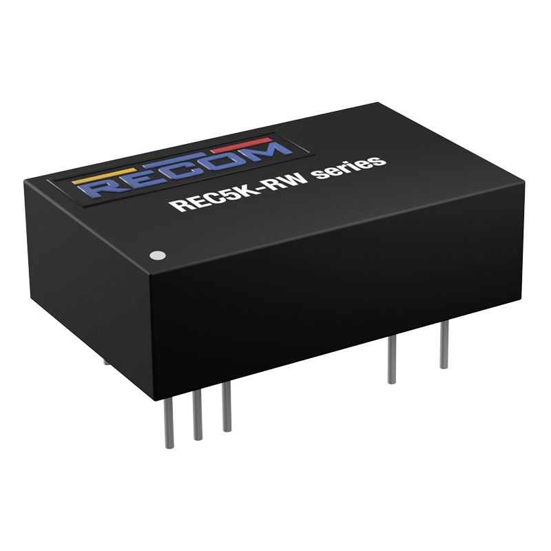 Recom REC5K-RW DC-DC Converter, 5V dc/ 1A Output, 9 → 36 V dc Input, 5W, Through Hole, +65°C Max Temp -40°C Min