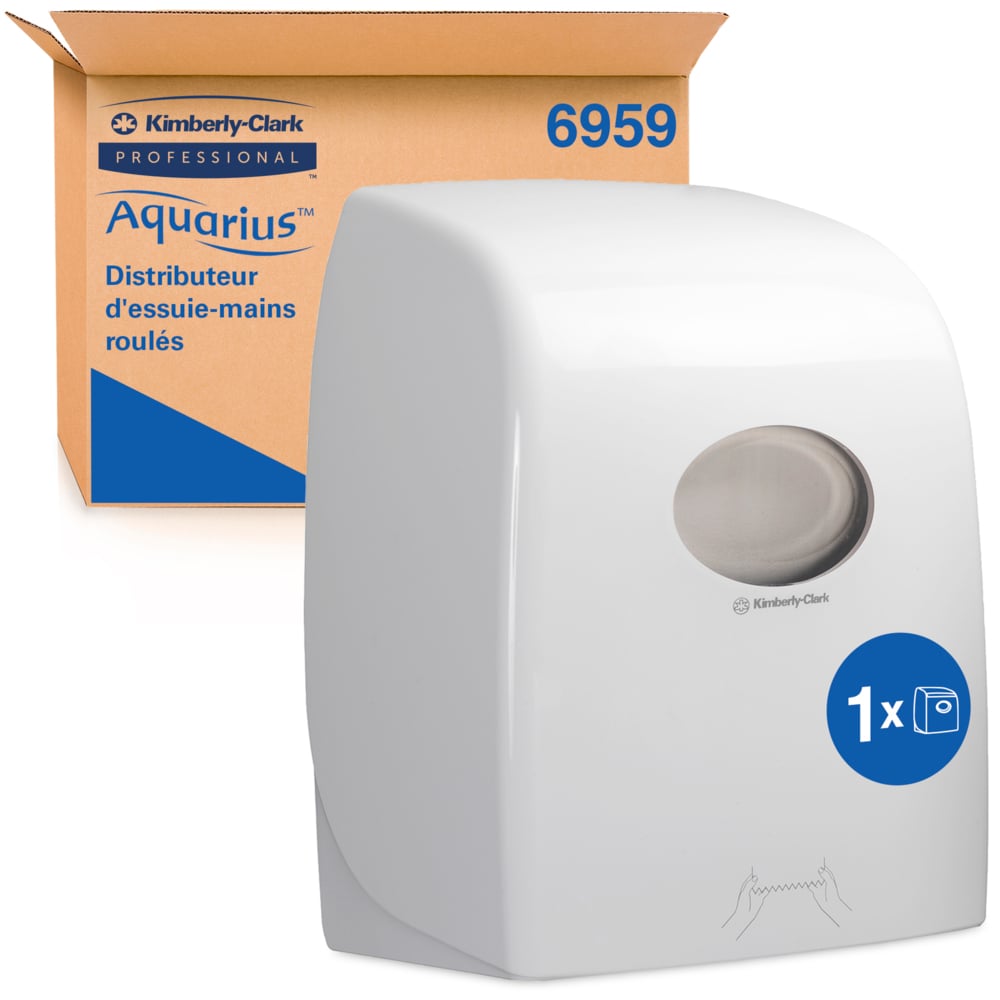 Aquarius Plastic White Wall Mounting Towel Dispenser, 436mm x 252mm x 331mm