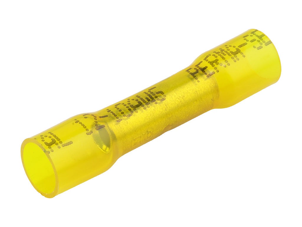 Molex, 19164 Butt Splice Splice Connector, Yellow, Insulated, Tin 10 → 12 AWG