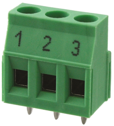 Phoenix Contact MKDSN 2.5/3 BD:1-3 Series PCB Terminal Block, 3-Contact, 5mm Pitch, Through Hole Mount, 1-Row, Screw