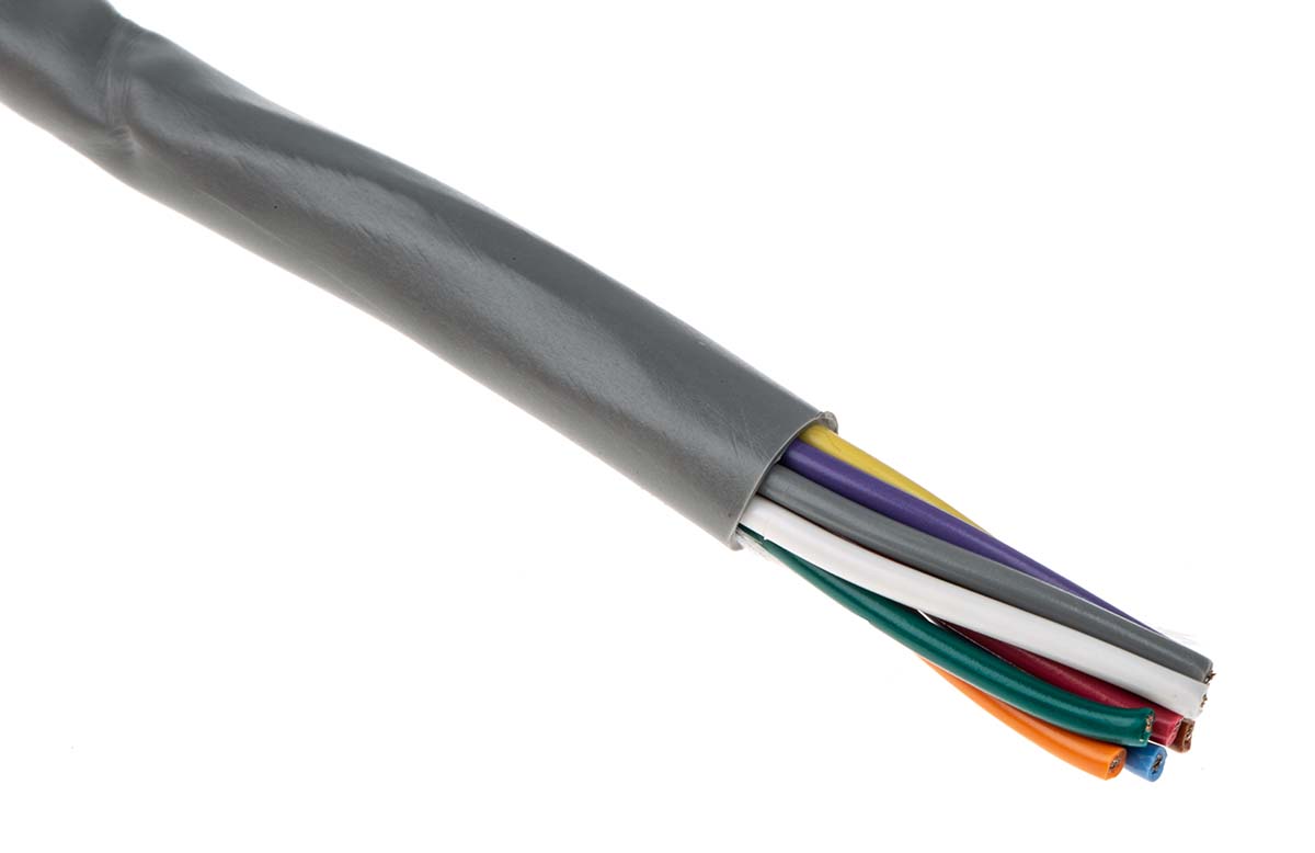 Alpha Wire Alpha Essentials Communication & Control Control Cable, 10 Cores, 0.56 mm² 20 AWG, Unscreened, 30 m, Grey