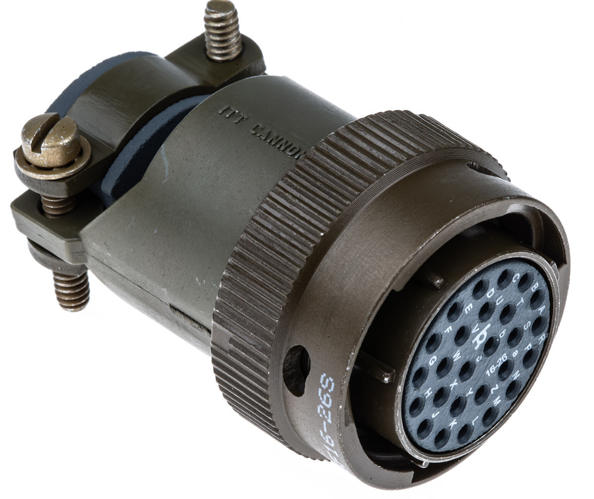 ITT Cannon, KPT, Copper Alloy 26 Way Cable Mount MIL Spec Circular Connector Plug, Socket Contacts,Shell Size 16,