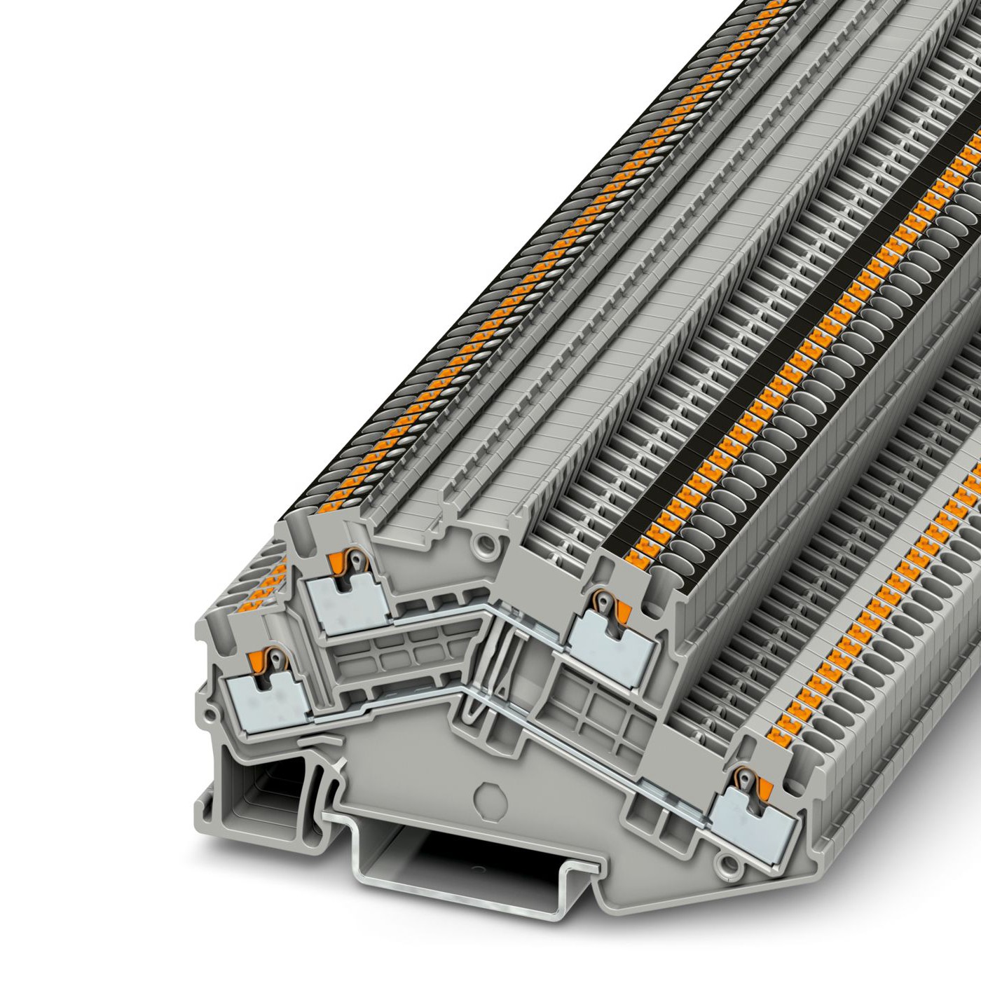 Phoenix Contact 3214686 PTTBS 1.5/S-PV Series Grey, Double-Level, Push In Termination