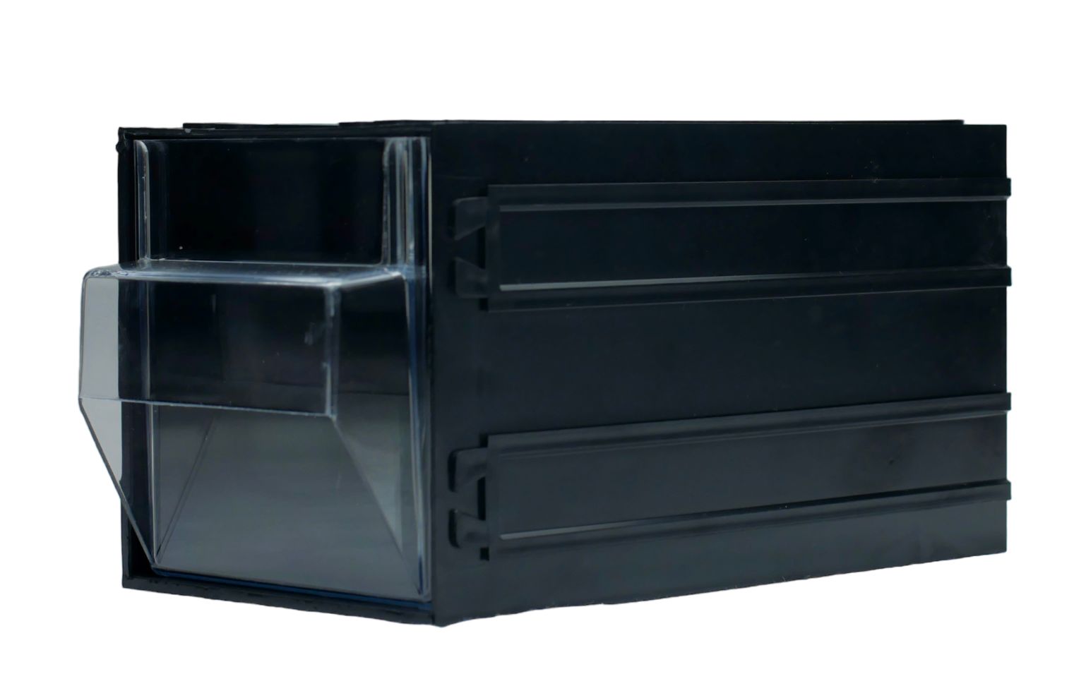 RS PRO 1 Drawer Unit, Polystyrene, 112mm x 112mm x 133mm, Black, Transparent