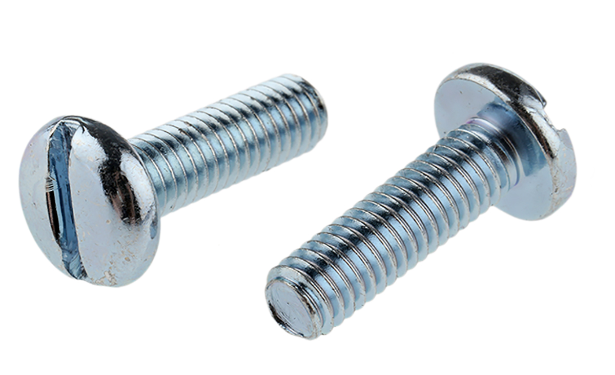 RS PRO Slot M6 Pan Steel Machine Screws DIN 85 x 20.0mm