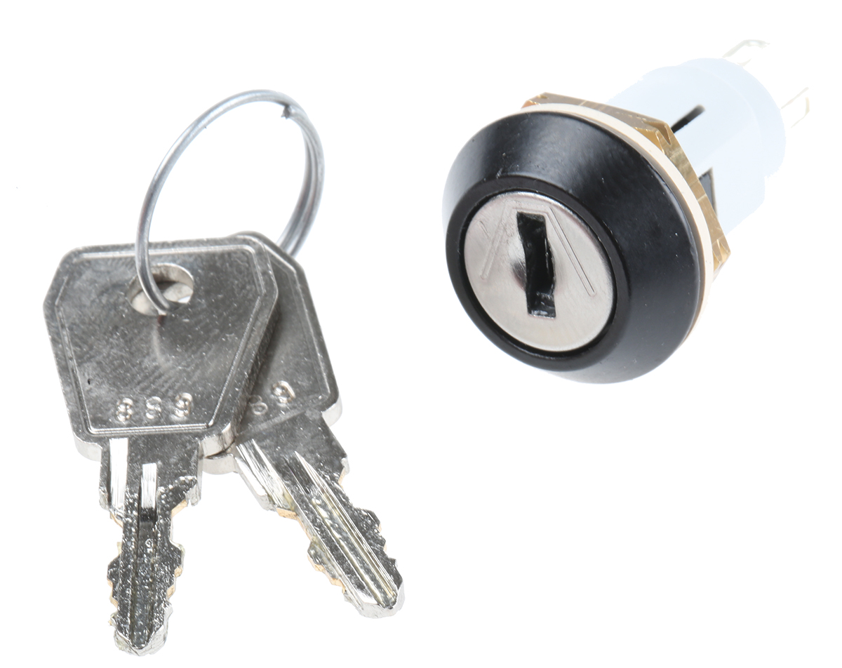 Lorlin IP67 Key Switch, SPDT, 3 A@ 50 V dc, 5 A@ 115 V ac 2-Way Random-Key